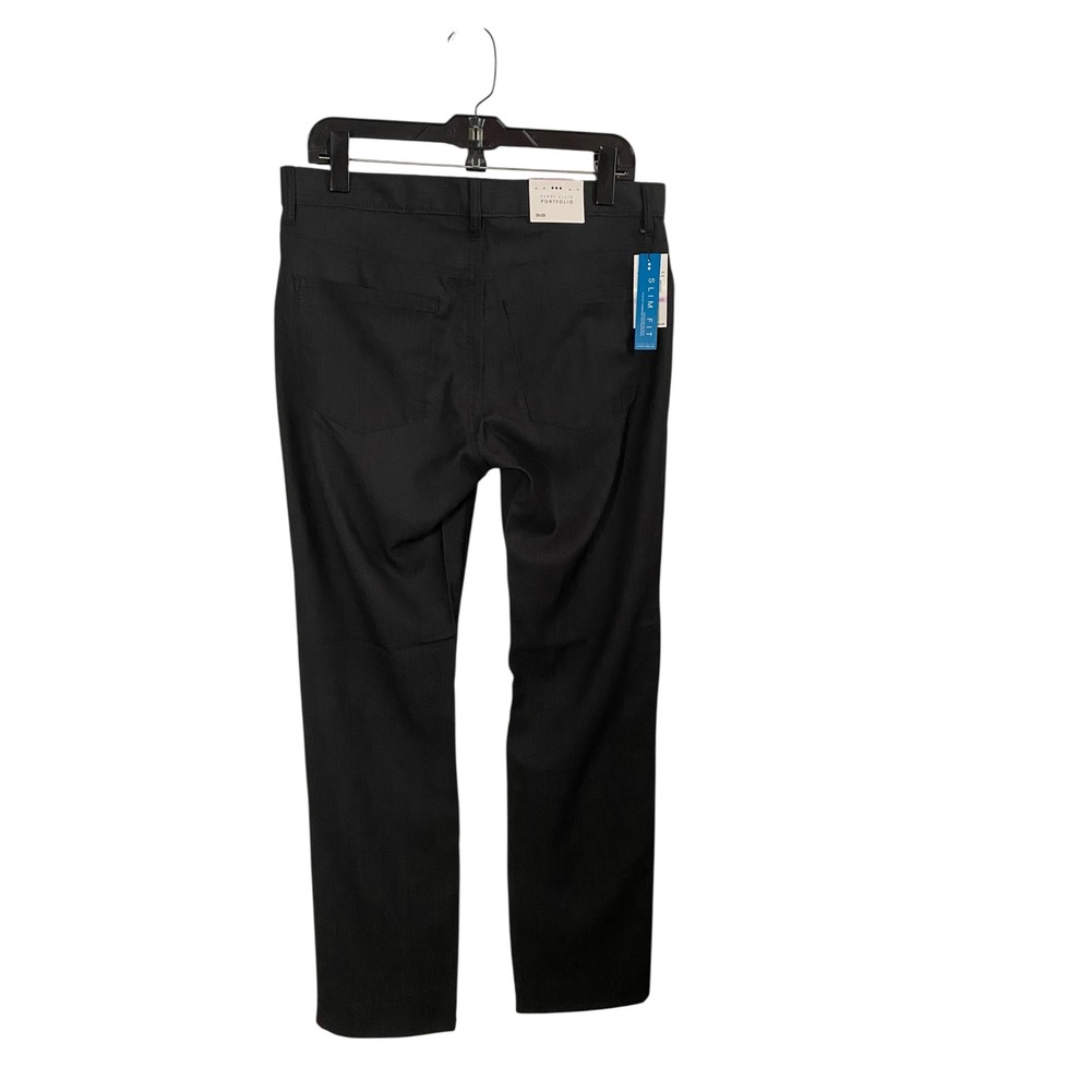 Perry Ellis Portfolio Mens Slim Fit Charcoal Black Chinos Pants 32x32 NWT New